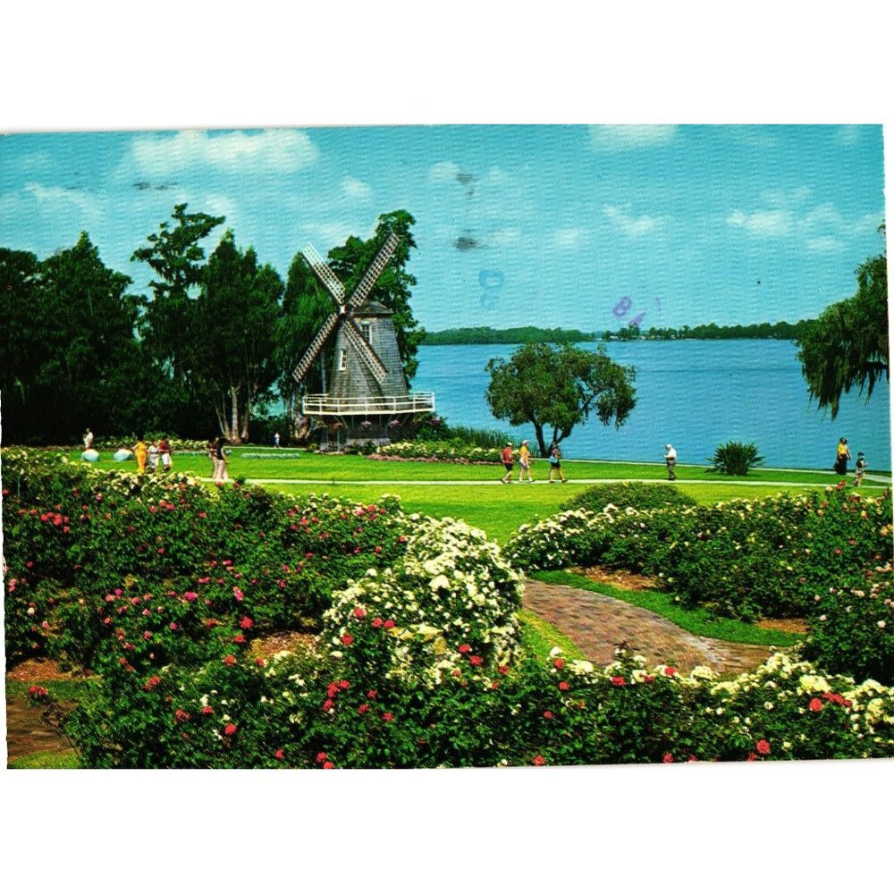 Cypress Gardens Florida Scenic Windmill Postcard Vintage Collectible